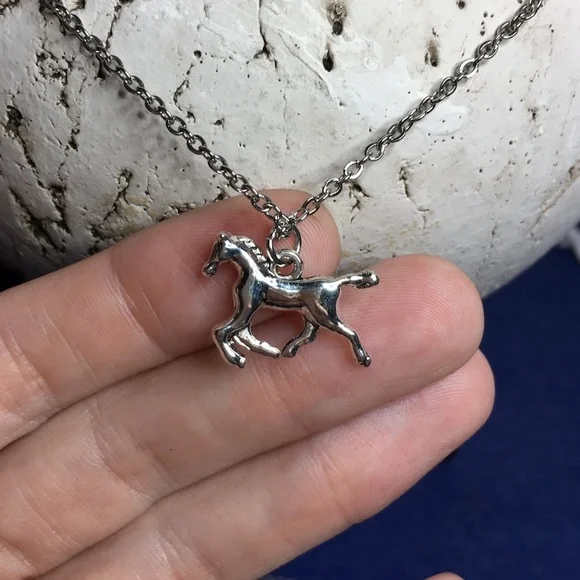 🐴 Horse Pony Necklace Tibetan Silver charm Stainless Steel chain 🐎 4for$20 - Picture 6 of 7